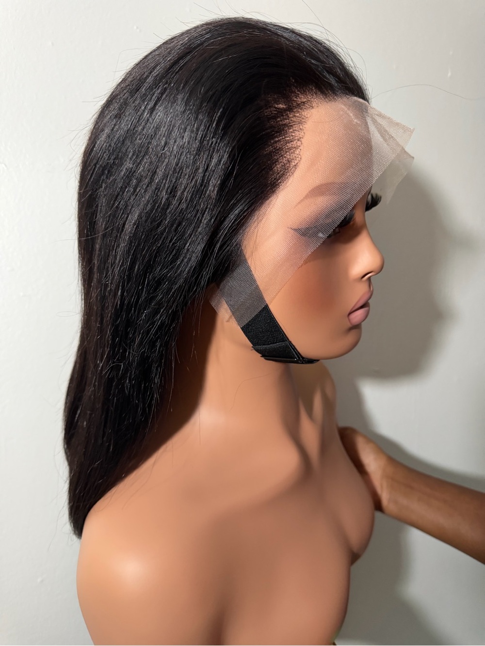 Black Lace Front Human Hair Wig - Natural Straight Look